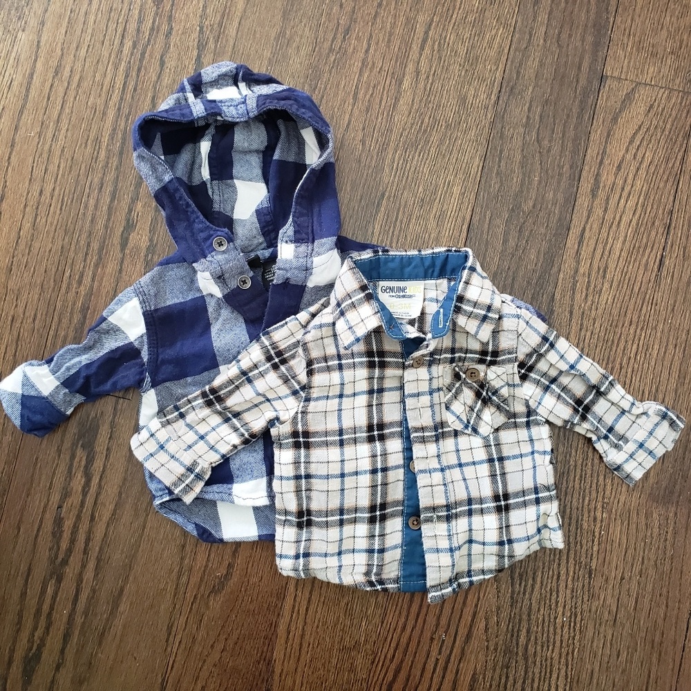 Bundle of baby plaid shirts